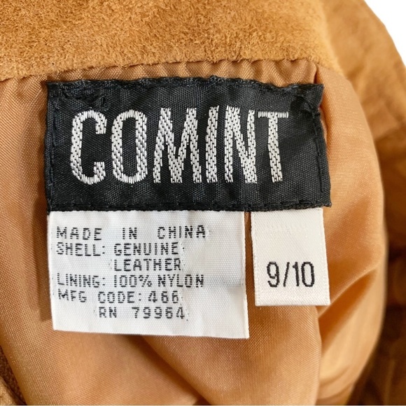 Vintage COMINT Western Suede Leather Fringe Midi Skirt Size 9/10 - Picture 8 of 9